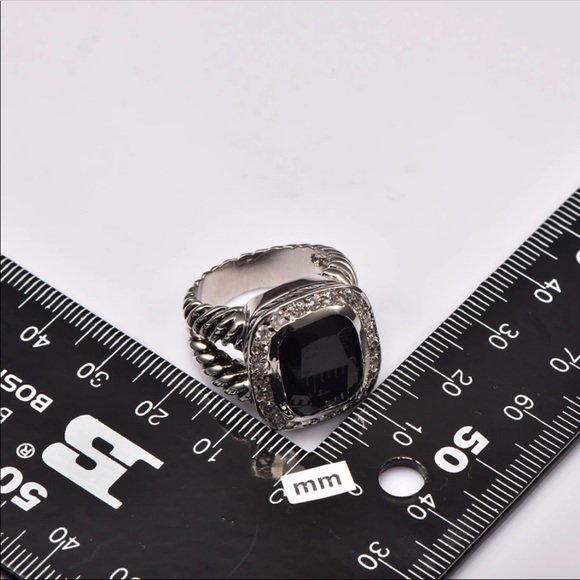 NEW BLACK ONYX 925 STERLING SILVER RING W/… - Picture 2 of 2